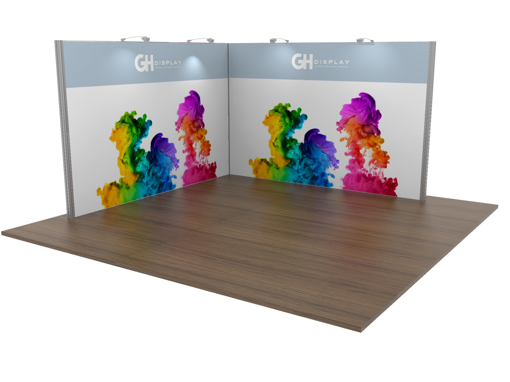 4x4 Modular Exhibition Stand Open Two Sides Modular Exhibition Stands